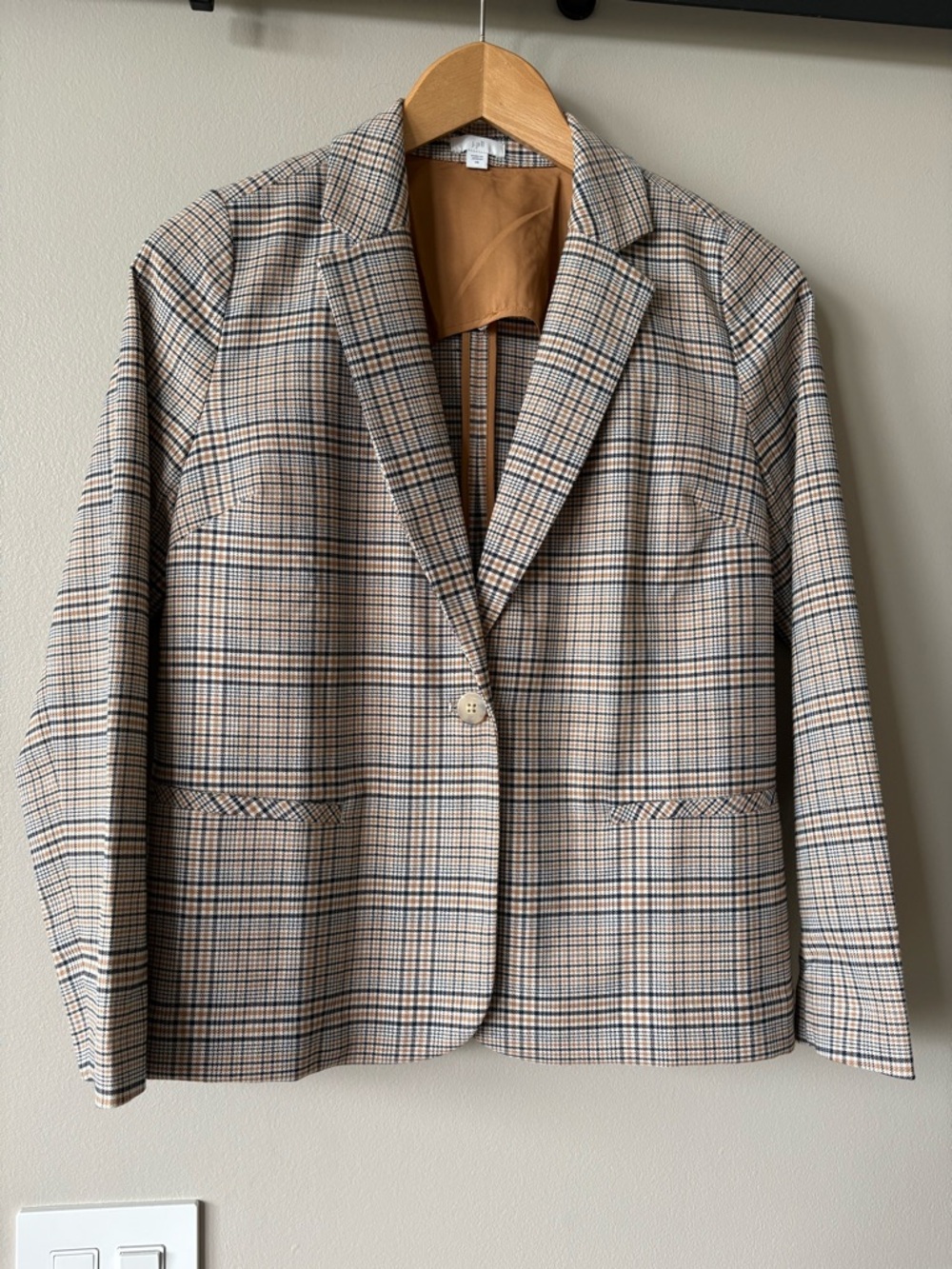J. Jill Women's Oversized Mendocino Plaid Blazer Jacket Academia Career Sz XS